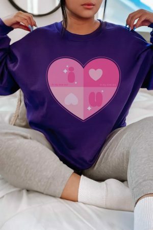 Y2K Lovecore Heart Sweatshirt: Pastel Kawaii Aesthetic