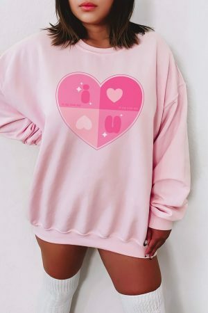 Y2K Lovecore Heart Sweatshirt: Pastel Kawaii Aesthetic