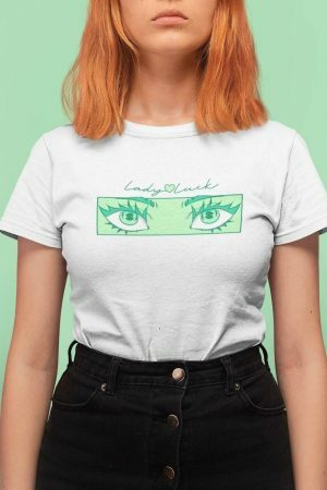 Y2K Lucky Lady Eyes Streetwear Sweatshirt - St. Patrick's Day Aesthetic