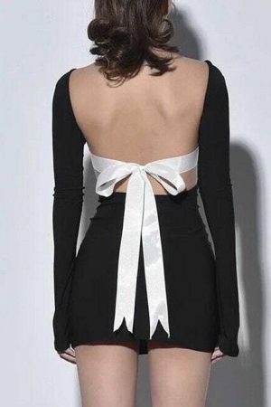 Y2K Madelyn Backless Ribbon Streetwear Dress