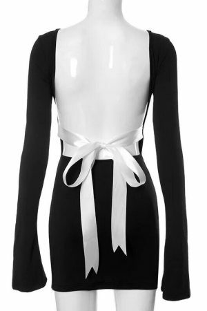 Y2K Madelyn Backless Ribbon Streetwear Dress