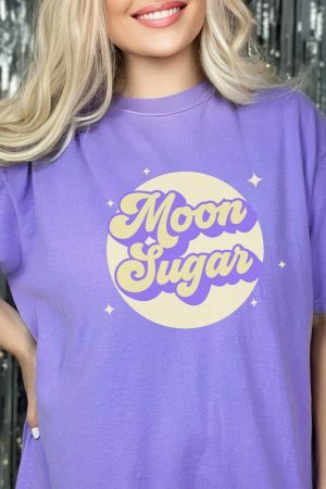 Y2K Magical Girl Moon Sugar T-Shirt - Soft Violet Festival Top