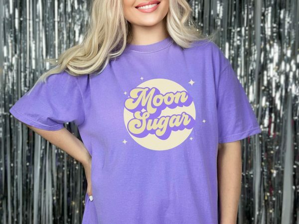 Y2K Magical Girl Moon Sugar T-Shirt - Soft Violet Festival Top