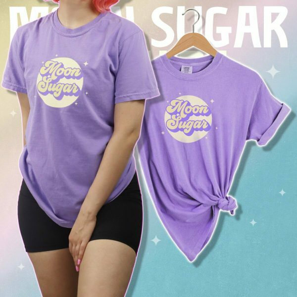 Y2K Magical Girl Moon Sugar T-Shirt - Soft Violet Festival Top