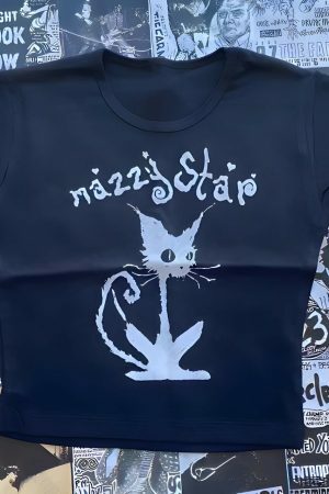 Y2K Mazzy Star Angel Baby Tee - 80s 90s Punk Rock Aesthetic, Crop Top Clothing