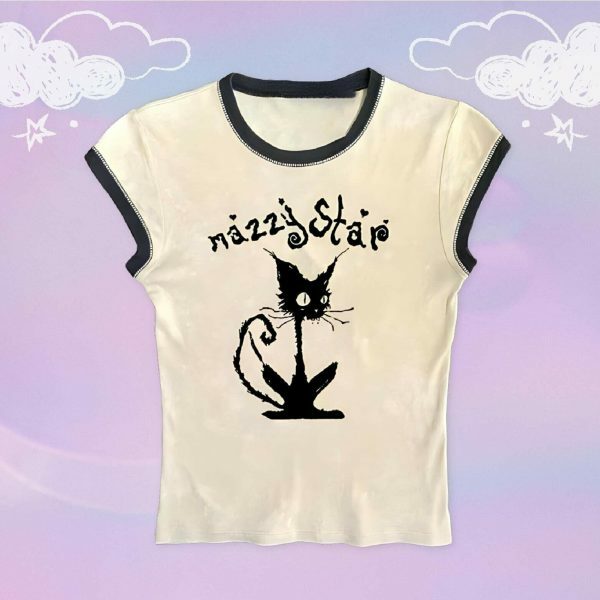 Y2K Mazzy Star Angel Baby Tee - 80s 90s Punk Rock Aesthetic, Crop Top Clothing