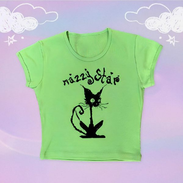 Y2K Mazzy Star Angel Baby Tee - 80s 90s Punk Rock Aesthetic, Crop Top Clothing