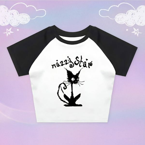 Y2K Mazzy Star Angel Baby Tee - 80s 90s Punk Rock Aesthetic, Crop Top Clothing