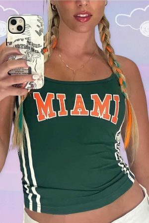 Y2K Miami Angel Baby Tank Top - Streetwear Crop Shirt