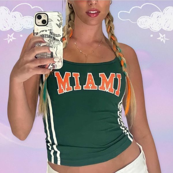 Y2K Miami Angel Baby Tank Top - Streetwear Crop Shirt