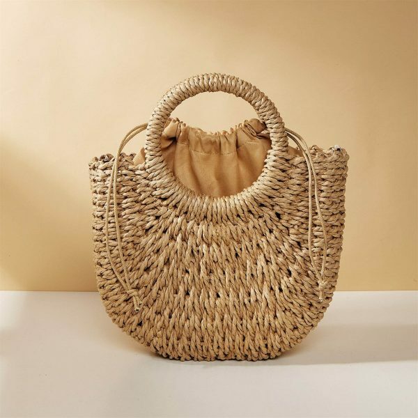 Y2K Mini Messenger Straw Bag - French Rattan Woven Beach Bag for Women