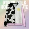 Y2K Moon Milk Cow Print Hoodie - Streetwear Aesthetic