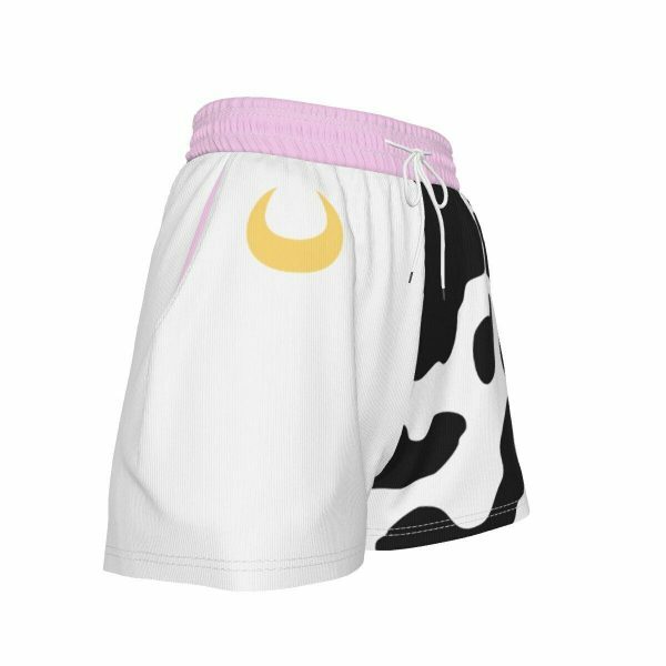 Y2K Moon Milk Cow Print Pocket Shorts - Streetwear Aesthetic