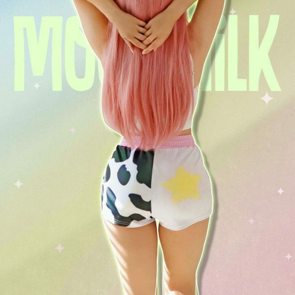 Y2K Moon Milk Cow Print Pocket Shorts - Streetwear Aesthetic