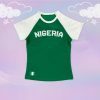 Y2K Nigeria Jersey Crop Top - Streetwear Soccer Tee