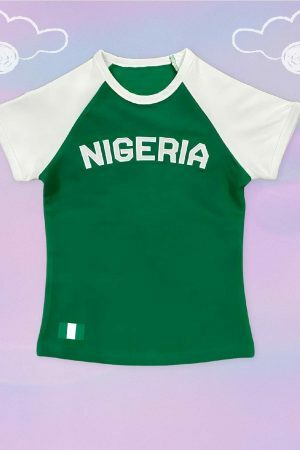 Y2K Nigeria Jersey Crop Top - Streetwear Soccer Tee