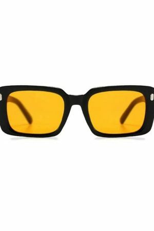 Y2K Orange Sunglasses for Festivals and Parties - Trendy Eyewear with 2000s Cool Vibe