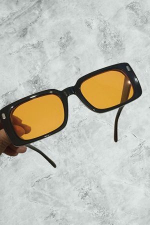 Y2K Orange Sunglasses for Festivals and Parties - Trendy Eyewear with 2000s Cool Vibe