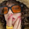 Y2K Orange Sunglasses for Festivals and Parties - Trendy Eyewear with 2000s Cool Vibe