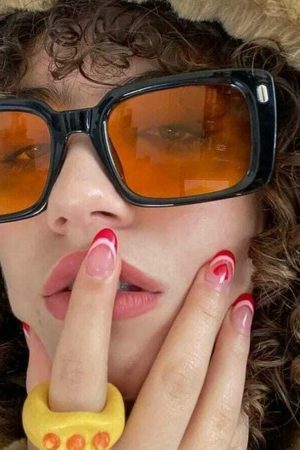 Y2K Orange Sunglasses for Festivals and Parties - Trendy Eyewear with 2000s Cool Vibe