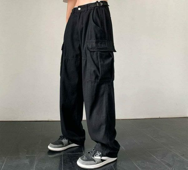 Y2K Oversize Cargo Pants Women Vintage Aesthetic Wide Leg Jeans