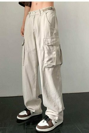 Y2K Oversize Cargo Pants Women Vintage Aesthetic Wide Leg Jeans