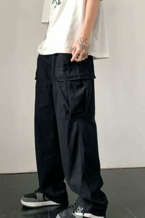 Y2K Oversize Cargo Pants Women Vintage Aesthetic Wide Leg Jeans