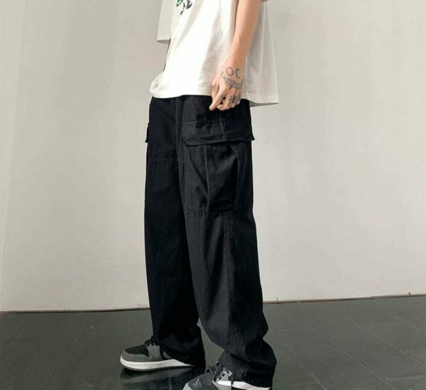 Y2K Oversize Cargo Pants Women Vintage Aesthetic Wide Leg Jeans