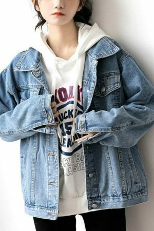 Y2K Oversize Denim Street Jacket for Women