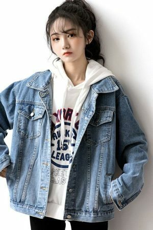 Y2K Oversize Denim Street Jacket for Women