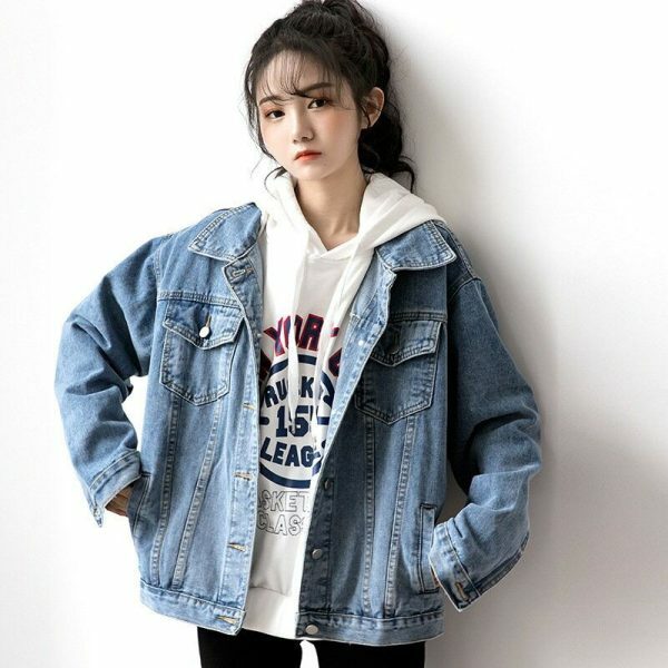 Y2K Oversize Denim Street Jacket for Women