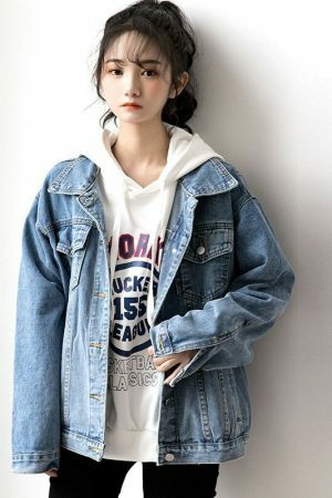 Y2K Oversize Denim Street Jacket for Women