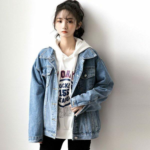 Y2K Oversize Denim Street Jacket for Women