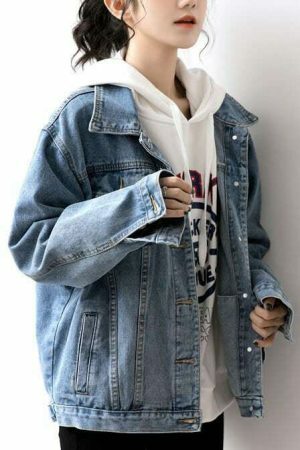 Y2K Oversize Denim Street Jacket for Women