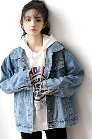 Y2K Oversize Denim Street Jacket for Women