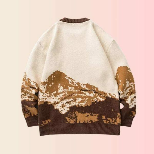 Y2K Oversized Cartoon Sweater with Japanese Embroidery