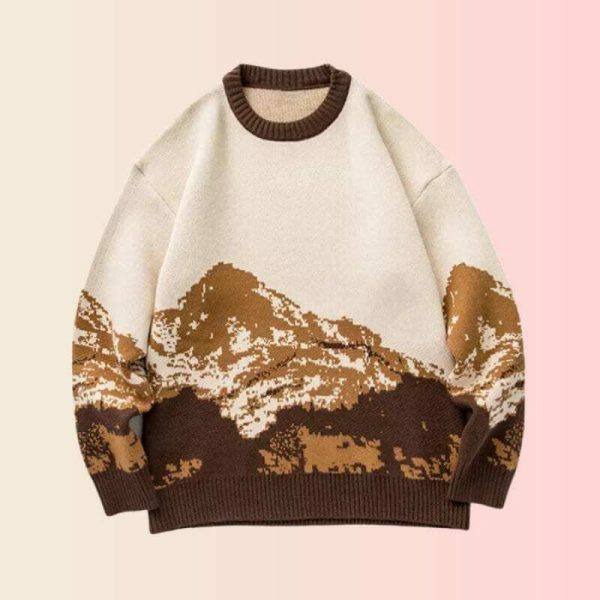 Y2K Oversized Cartoon Sweater with Japanese Embroidery