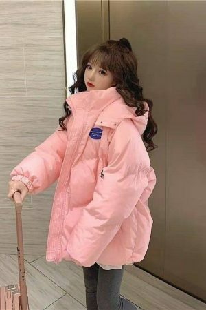 Y2K Oversized Hooded Parka Jacket for Women - Streetwear Winter Coat