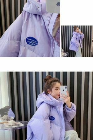 Y2K Oversized Hooded Parka Jacket for Women - Streetwear Winter Coat