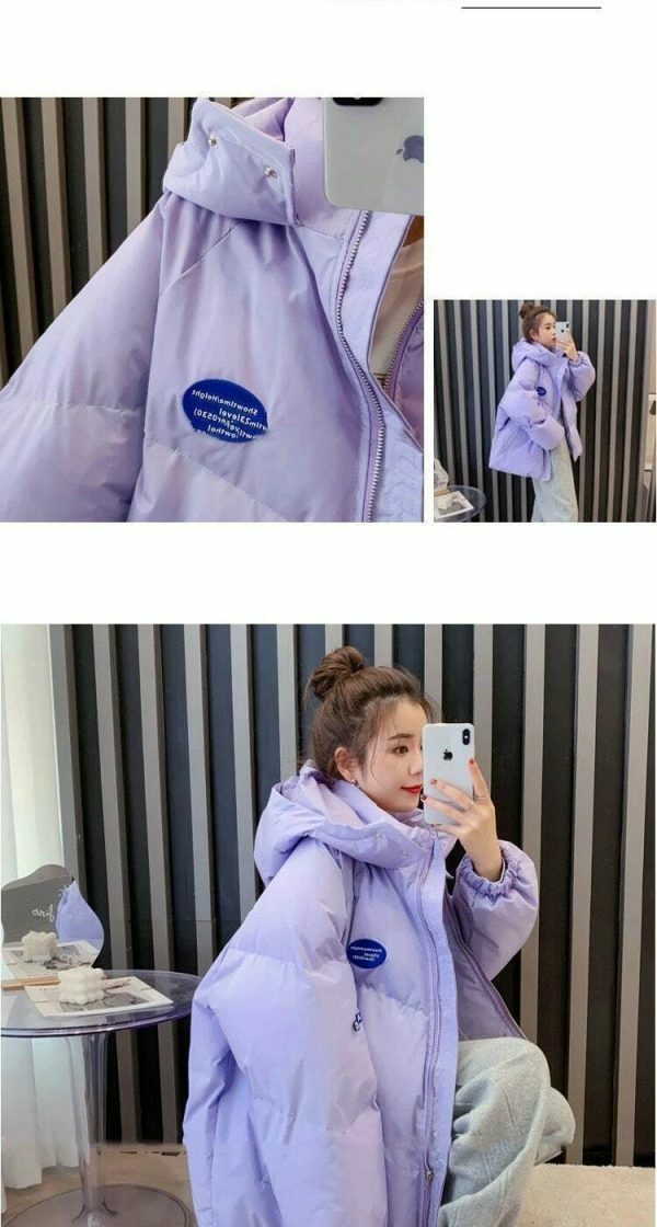 Y2K Oversized Hooded Parka Jacket for Women - Streetwear Winter Coat