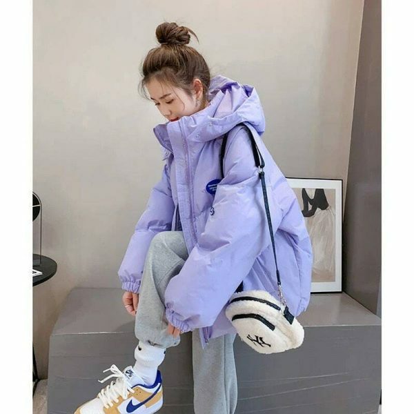 Y2K Oversized Hooded Parka Jacket for Women - Streetwear Winter Coat