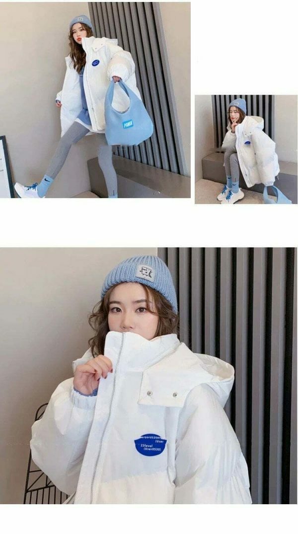 Y2K Oversized Hooded Parka Jacket for Women - Streetwear Winter Coat