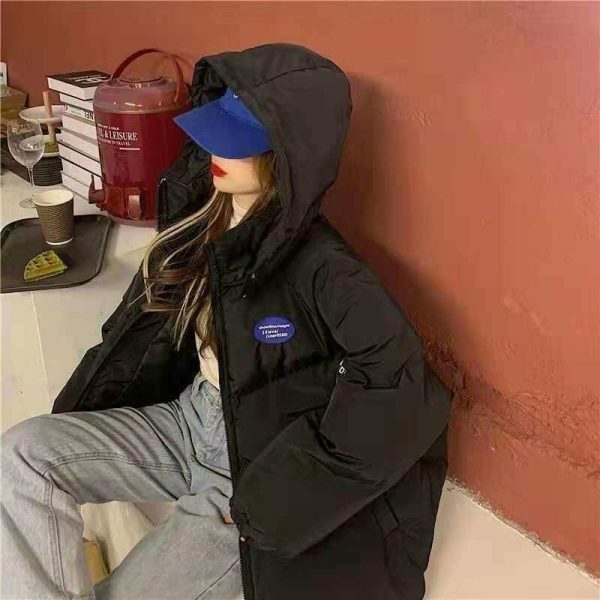 Y2K Oversized Hooded Parka Jacket for Women - Streetwear Winter Coat