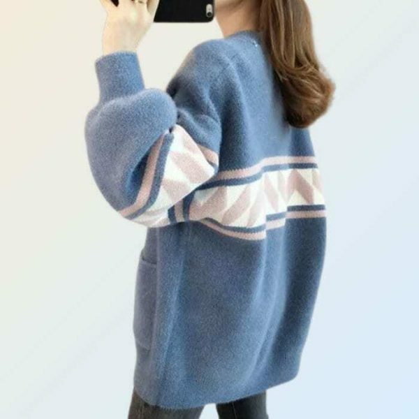 Y2K Oversized Knit Cardigan Vintage Korean Jumper Streetwear Sweater