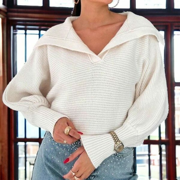 Y2K Oversized Knit Wool Sweater for Women, Streetwear Fashion