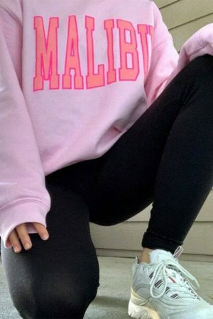 Y2K Oversized Malibu Sweatshirt - Streetwear Fashion for California Lovers