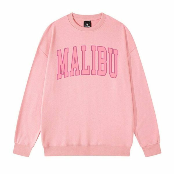 Y2K Oversized Malibu Sweatshirt - Streetwear Fashion for California Lovers