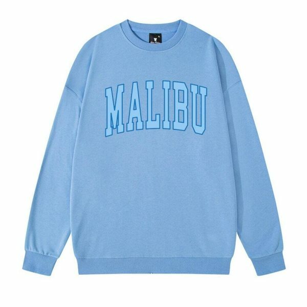 Y2K Oversized Malibu Sweatshirt - Streetwear Fashion for California Lovers