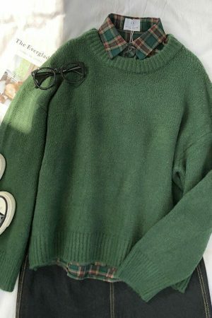 Y2K Oversized Vintage Crewneck Pullover Sweatshirt