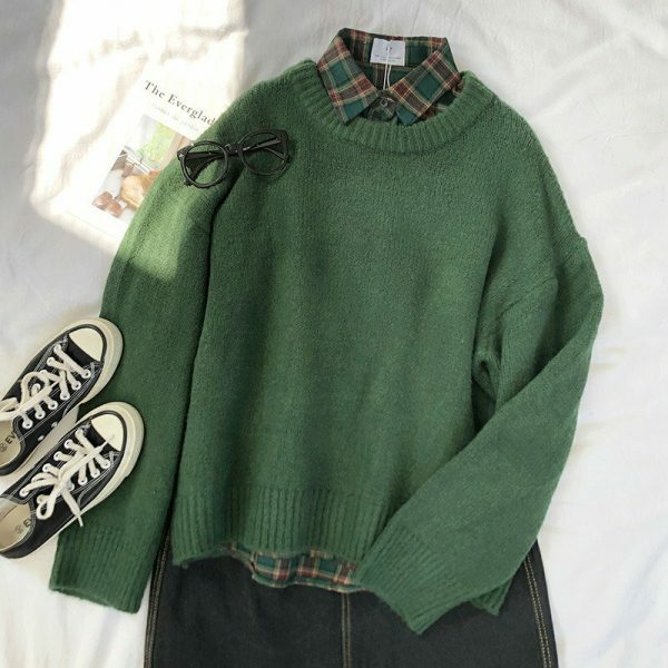 Y2K Oversized Vintage Crewneck Pullover Sweatshirt